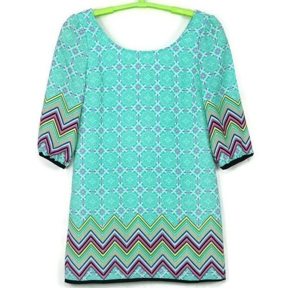 Pink Owl Shift Dress Mint Green Purple Pink Yellow M Medium‎ - Picture 1 of 12